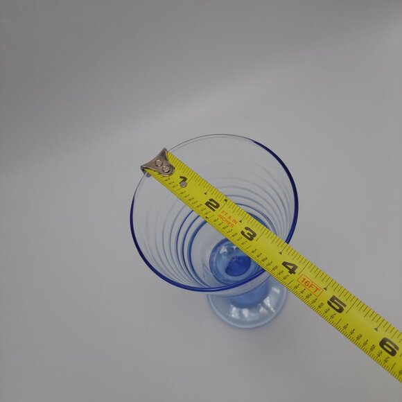 Libbey Sirrus Blue Glass Goblet Ribbed - Picture 6 of 10